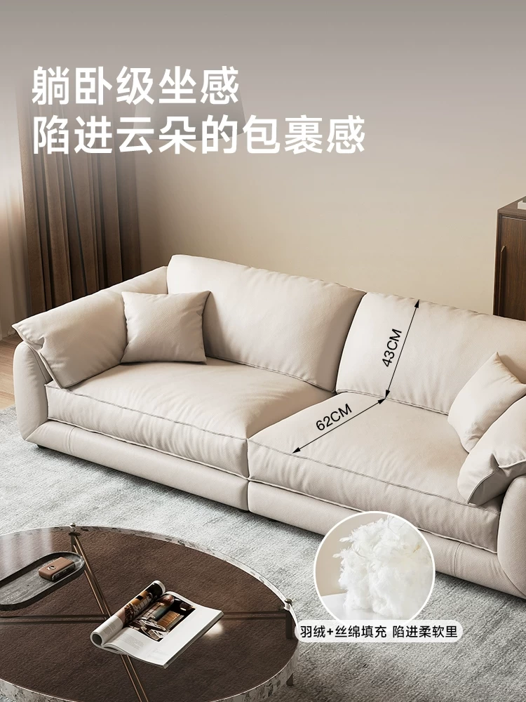 易安亭阁大黑牛真皮沙发现代简约大小户型直排三人位头层牛皮沙发